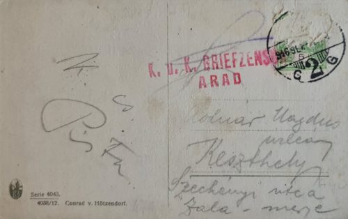 Első Világháborús Hadvezér, K.u.K bélyegzés, Conrad von Hötzendorf