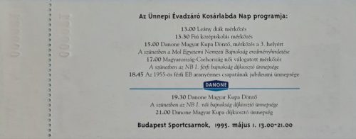 Ünnepi évadzáró kosárlabda nap, Magyar Kupa döntő tiszteletjegy, 1995