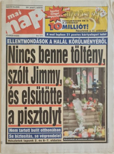 Mai Nap újság 2001, Címlapon Zámbó Jimmy