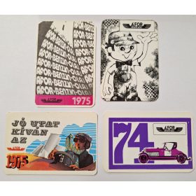 Áfor Benzin-Olaj kártyanaptárak, 4 db.  1974,1975