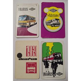   Ikarus Autóbusz (Mogürt) kártyanaptárak, 4 db. (1969,1972,1973,1976)