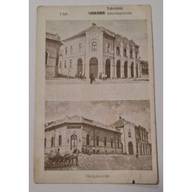   Tab képeslap, Tabvidéki Takarékpénztár, Gyógyszertár 1930