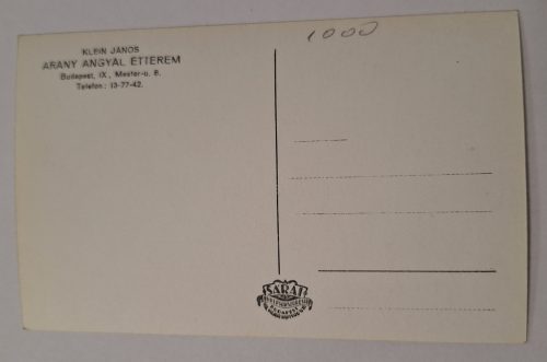 Budapest, Arany Angyal étterem, Klein János, IX.Mester utca 8. képeslap, 1940-es évek