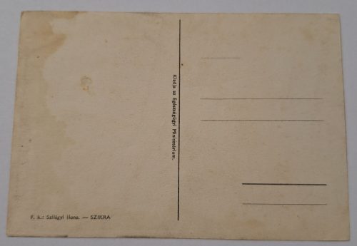 Egészségügyi minisztérium, feleslegesen ne látogasd! képeslap 1960-as évek