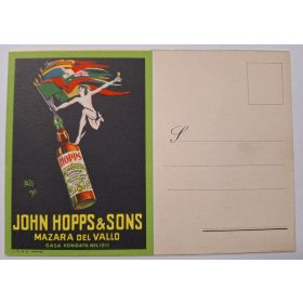   Olasz kiadású alkohol reklám levelezőlap, 1920-as évek (John Hoops & Sons)