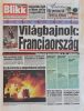 Blikk napilap 1998 július 13, V/189 szám, Labdarúgó Világbajnok Franciaország