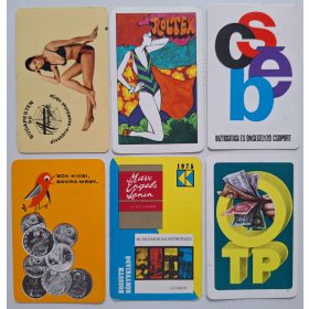   Születésnapi ajándéknak : évfordulós 1975-ös korabeli, eredeti, retró hangulatú kártyanaptárak 6 db.