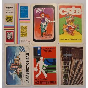   Születésnapi ajándéknak : évfordulós 1977-es korabeli, eredeti, retró hangulatú kártyanaptárak 6 db.