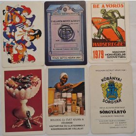   Születésnapi ajándéknak : évfordulós 1979-es korabeli, eredeti, retró hangulatú kártyanaptárak 6 db.