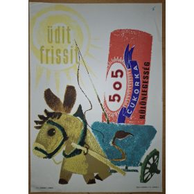   Üdít frissít 505 Cukorka különlegesség reklám plakát 1960-as évek