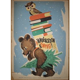   Ajándékozzon könyvet! Reklám plakát, villamosplakát 1957
