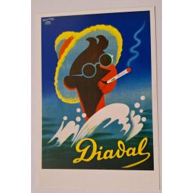   Retró hangulatú reklám képeslap, régi plakátról Diadal szivar, Macskássy