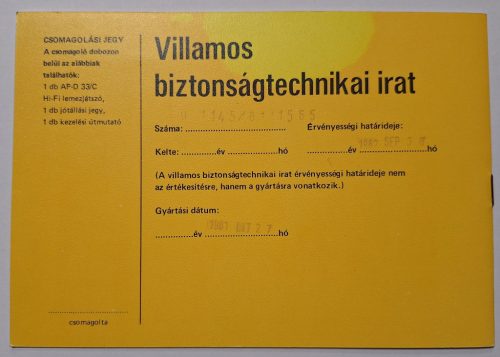 Videoton AP-D 33/C Sztereó Lemezjátszó kezelési útmutató 1981