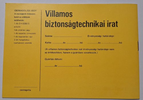 Videoton EA-6380S nagyteljesítményű sztereó erősítő kezelési útmutató 1981