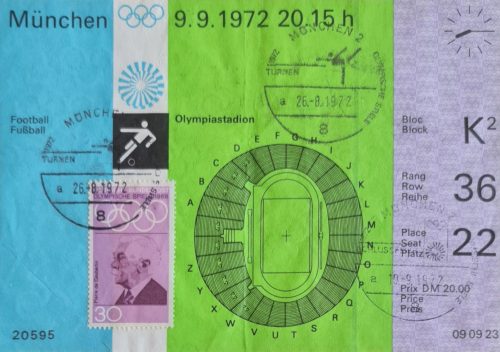 XX. Olimpiai játékok München 1972 belépőjegy (Magyarország-Lengyelország, Labdarúgó Döntő)