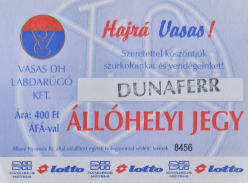 Vasas DH - Dunaferr labdarúgó mérkőzés belépőjegy (8456)