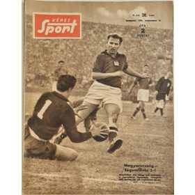   Képes Sport, III/38. szám, 1956 Magyarország-Jugoszlávia (3:1) Hidegkuti Nándor a címlapon