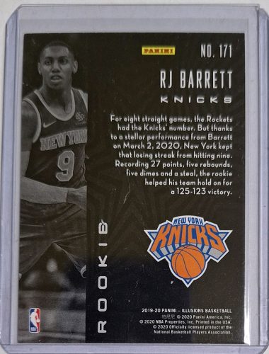 RJ Barrett Illusion 2019-2020 RC kosárlabda kártya