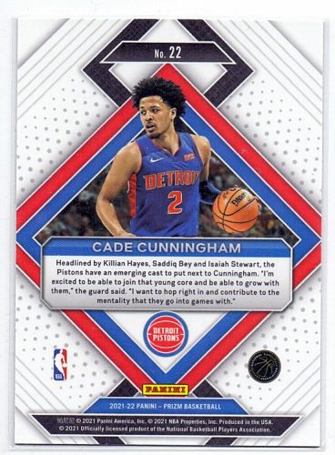 Cade Cunningham Prizm Emergent 2021-2022 RC kosárlabda kártya