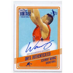   Johnny Wang aláírt Onyx Vintage 2020-2021 kosárlabda kártya