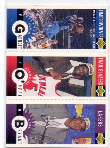 Kevin Garnett, Kobe Bryant, Jermaine O'Neal Upper Deck 1996-1997 kosárlabda kártya