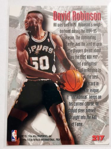 David Robinson Fleer Metal Nuts & Bolts (217) 1996 kosárlabda kártya