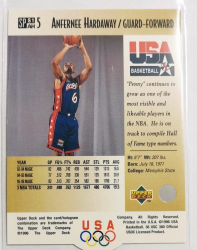 Anfernee Hardaway SP (Usa Basketball) 1996 kosárlabda kártya