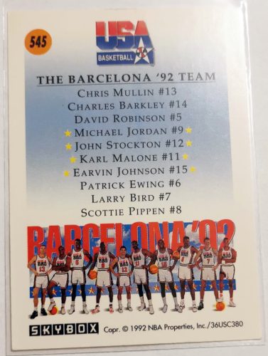 USA Team Barcelona 1992 Skybox (Jordan,Stockton,Malone,Johnson) (545) 1992 kosárlabda kártya