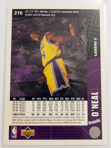 Shaquille O'Neal Upper Deck Collector's Choice (270) 1996 kosárlabda kártya