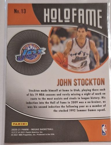 John Stockton Mosaic Holofame (2020-2021) kosárlabda kártya