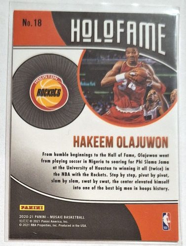 Hakeem Olajuwon Mosaic Holofame (2020-2021) kosárlabda kártya