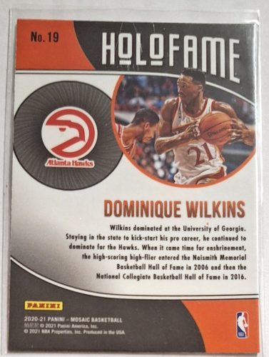 Dominique Wilkins Mosaic Holofame (2020-2021) kosárlabda kártya