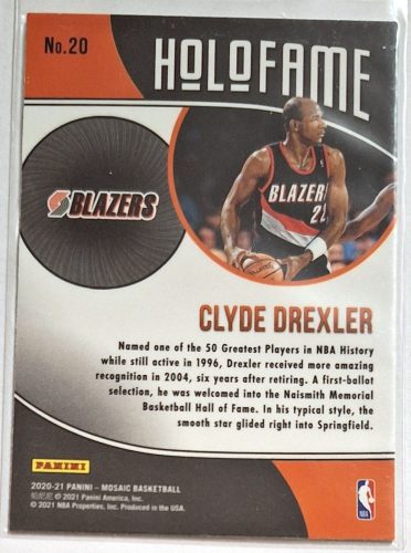 Clyde Drexler Mosaic Holofame (2020-2021) kosárlabda kártya