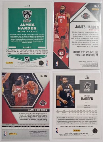 4 db. James Harden NBA kosárkártya egyben