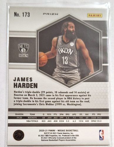 James Harden Mosaic (2020-2021) kosárlabda kártya
