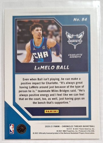 Lamello Ball rookie RC Panini Threads (2020-2021) kosárlabda kártya