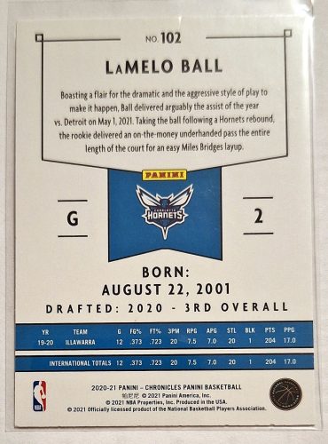 Lamello Ball rookie RC Panini (2020-2021) kosárlabda kártya