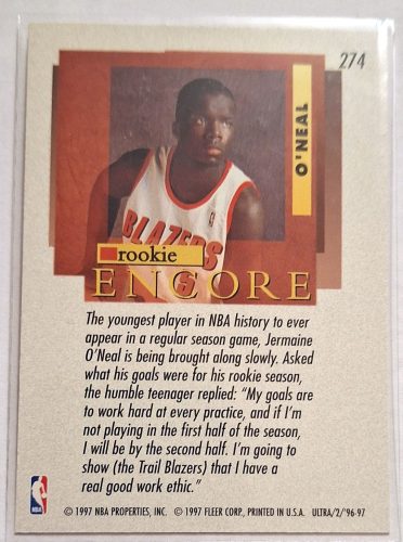 Jermaine O'neal Rookie RC Ultra Fleer (1996-1997) kosárlabda kártya
