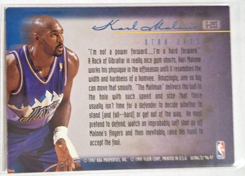 Karl Malone Ultra Fleer Play of the Game (Gold Medallion Edition) (1997) kosárlabda kártya