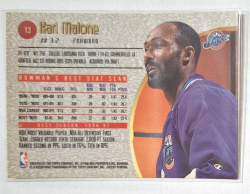 Karl Malone Bowman's Best 1997-1998 kosárlabda kártya