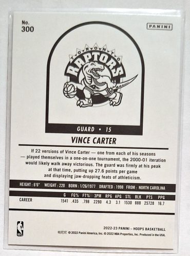 Vince Carter Hoops (2022-2023) kosárlabda kártya