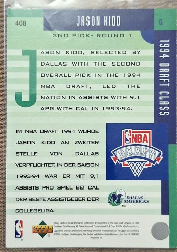 Jason Kidd NBA Collectors Choice kosárlabdakártya 1994 Draft Class RC kártya
