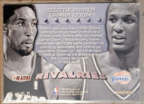 Scottie Pippen Lamar Odom NBA Metal kosárlabdakártya 1999-2000 Rivalries