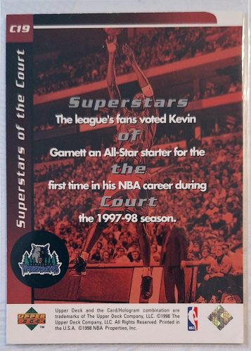 Kevin Garnett NBA Upper Deck 1998  kosárlabdakártya Suprerstar of the Court