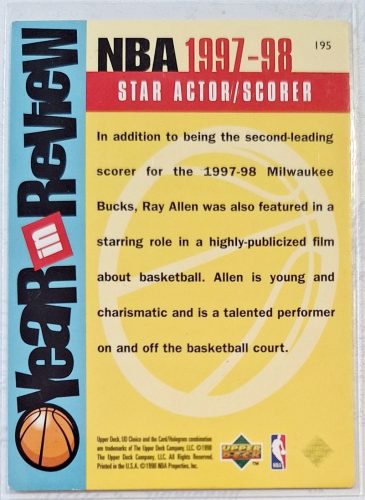 Ray Allen NBA UD Choice 1997-1998 kosárlabdakártya Year in Review