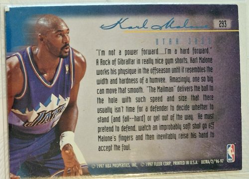 Karl Malone NBA Fleer Ultra 1996-1997 kosárlabdakártya Play of the game