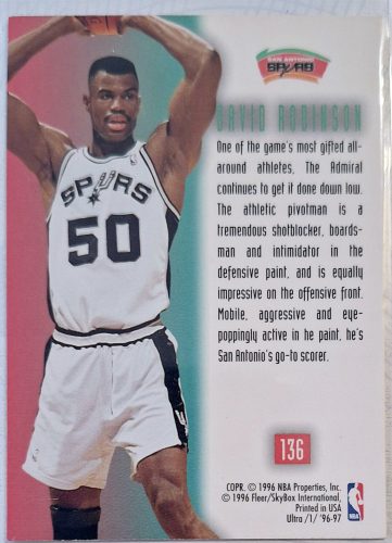 David Robinson NBA Fleer Ultra 1996-1997 kosárlabdakártya On the block