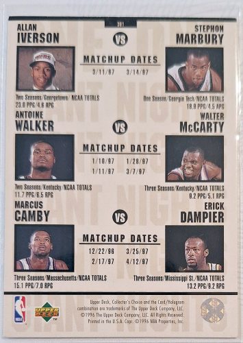 Kobe Bryant / Shareef Abdur-Rahim NBA Collectors Choice 1996-1997 kosárlabdakártya One on One