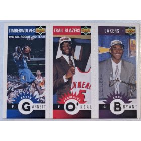   Kobe Bryant / Kevin Garnett / Jermaine O'neal NBA Upper Deck RC Rookie 1996-1997 kosárlabdakártya