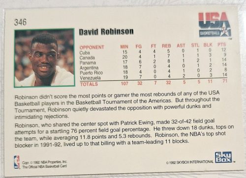 David Robinson NBA Hoops Usa Basketball 1992 kosárlabdakártya